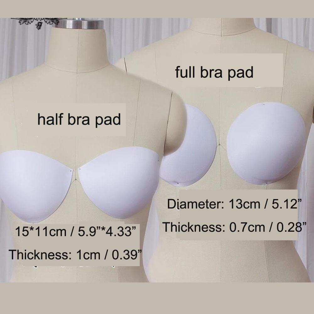 Wedding Lulu - 2 Paar weiche Schaumstoff-BH-Einlagen für Hochzeitskleider,