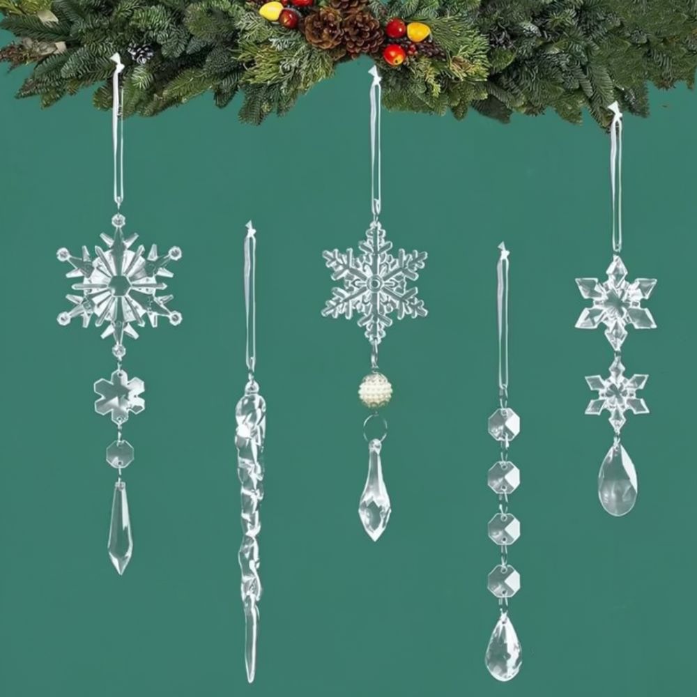 Supply Wedding Venue - Transparente Acryl-Eiszapfen Weihnachtsbaum-Anhänger Winter-Hochzeits-Party-Ortseinrichtung Dekorative Hängerequisiten