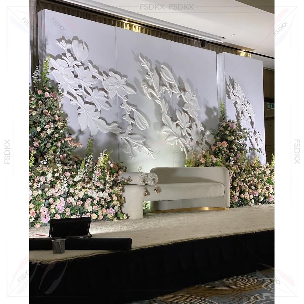 Supplier Wedding - Hochzeitsdekoration Weißer Bogen-Hintergrund mit 3D-Kunstblumen