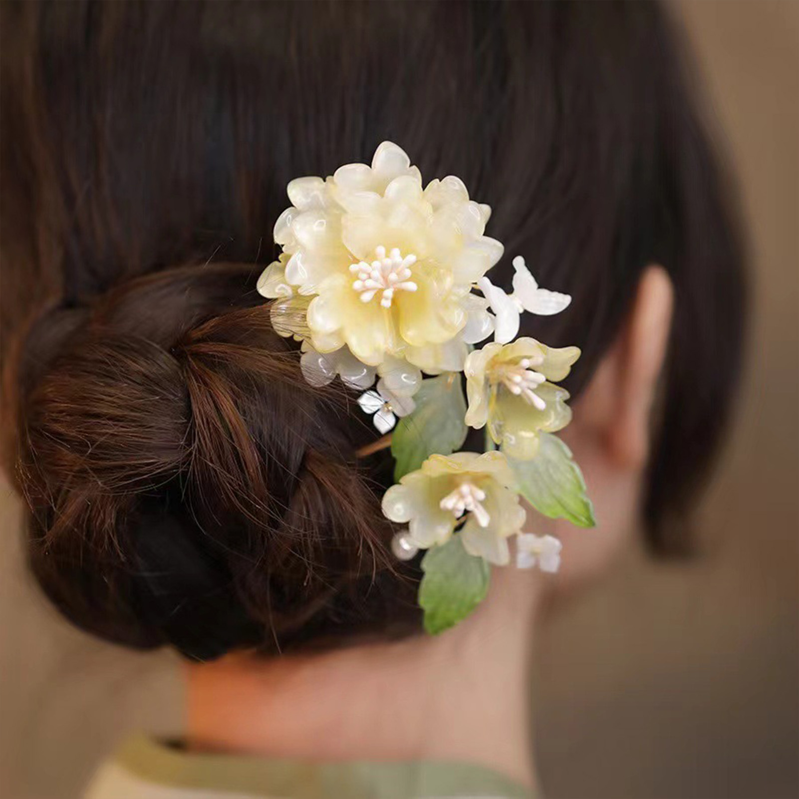 Wedding Supply Store - Blumen-U-förmige Haarnadel Chinesische Hanfu Haaraccessoires Klassische