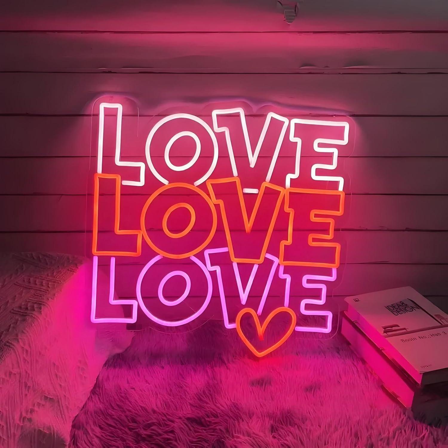 Wedding Shop - Liebes-Neonschild, USB-dimmbar, LED-Neonlichter für Hochzeit, Verlobung,