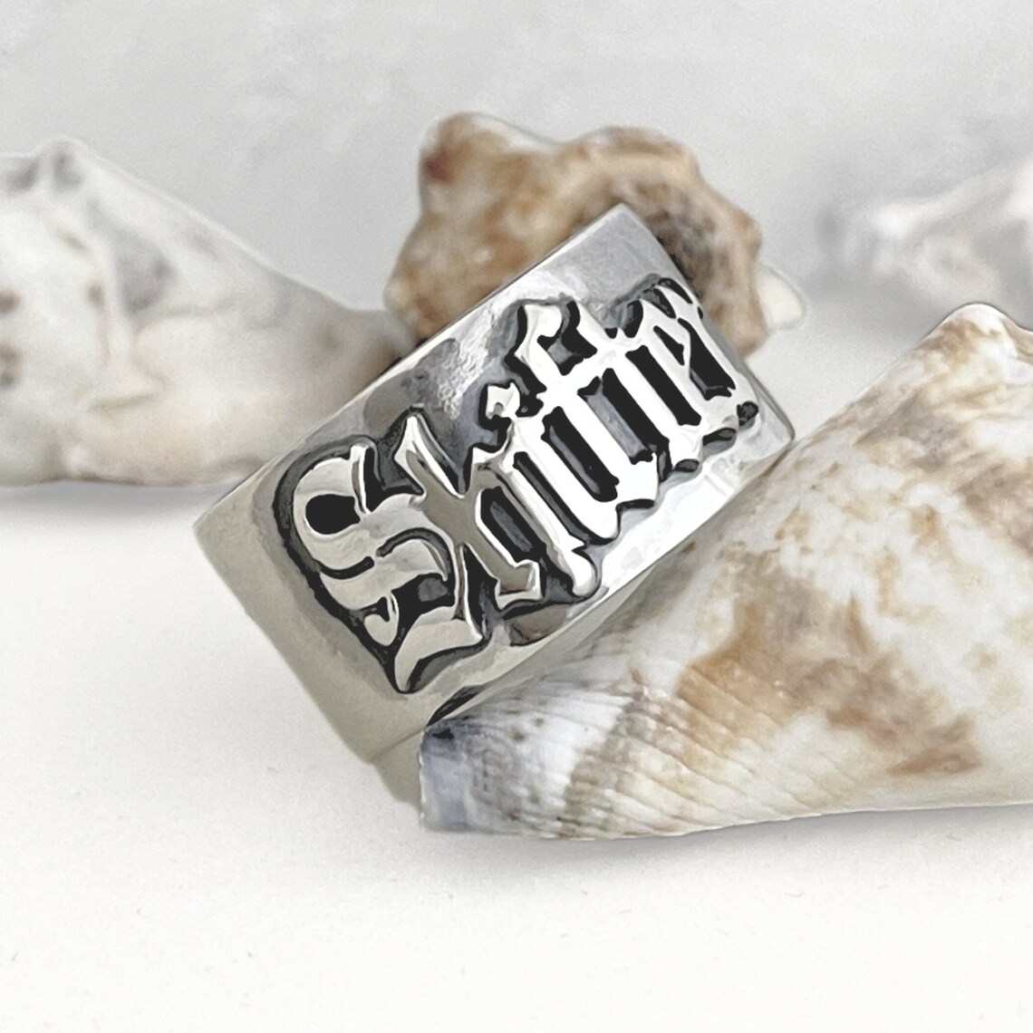Wedding Zone - 12MM Herren Gothic Ringe personalisierte alte